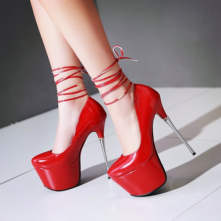 Women's Fashion T-Strap High Heel Pumps - Image 5