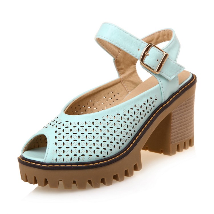 Women's Street Style Low Top Sandals Boots with Metal Decoration and Cutout Design - Image 5