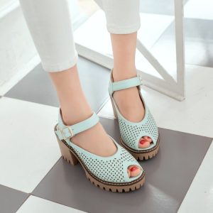 Women's Street Style Low Top Sandals Boots with Metal Decoration and Cutout Design